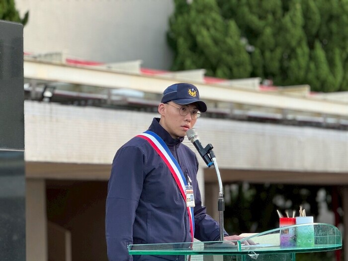 實習副總隊長蔡易澄講話