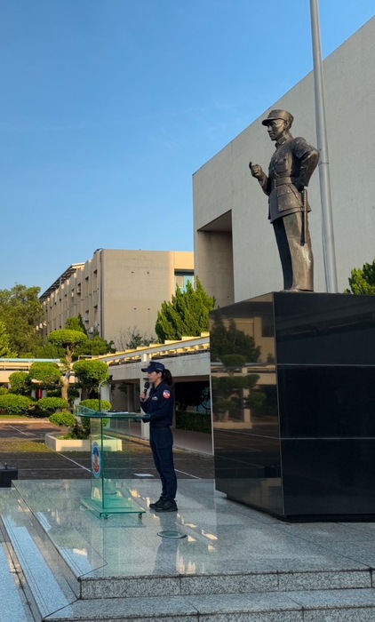 圖1：實習總隊長蕭莉頴講話